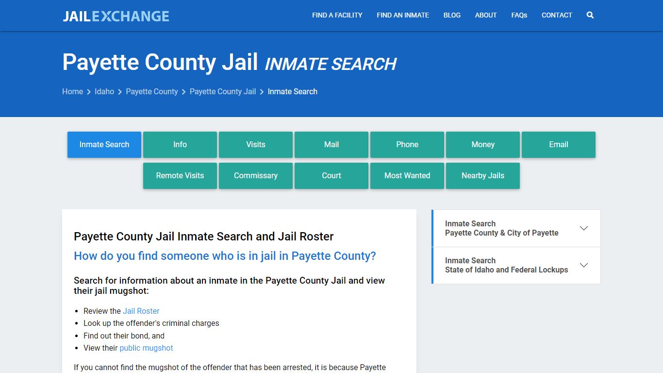 Inmate Search: Roster & Mugshots - Payette County Jail, ID