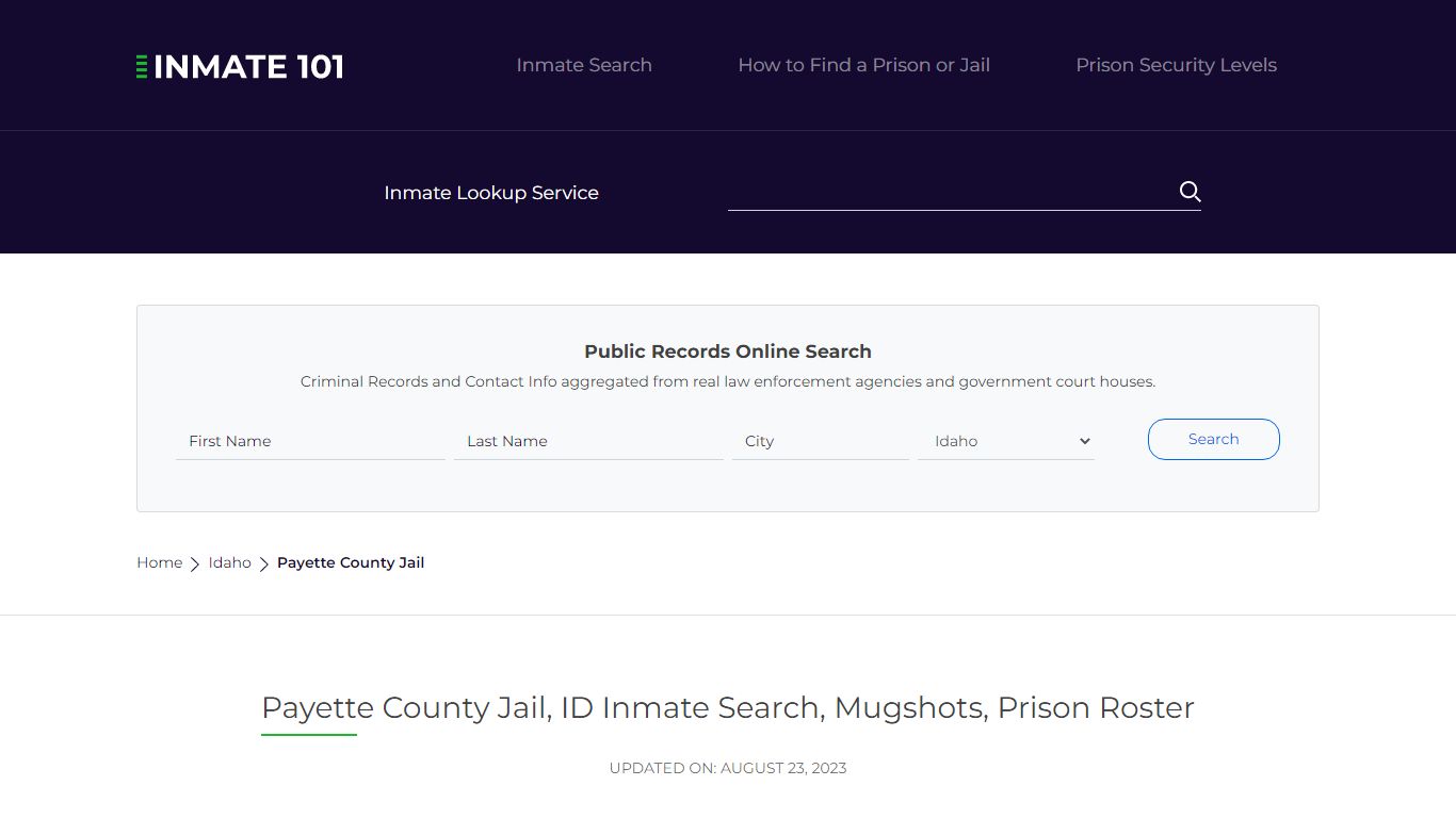 Payette County Jail, ID Inmate Search, Mugshots, Prison Roster